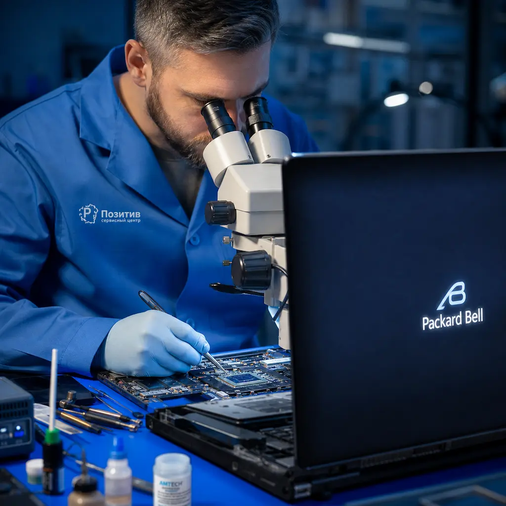 Замена видеокарты ноутбука Packard Bell в Томилино