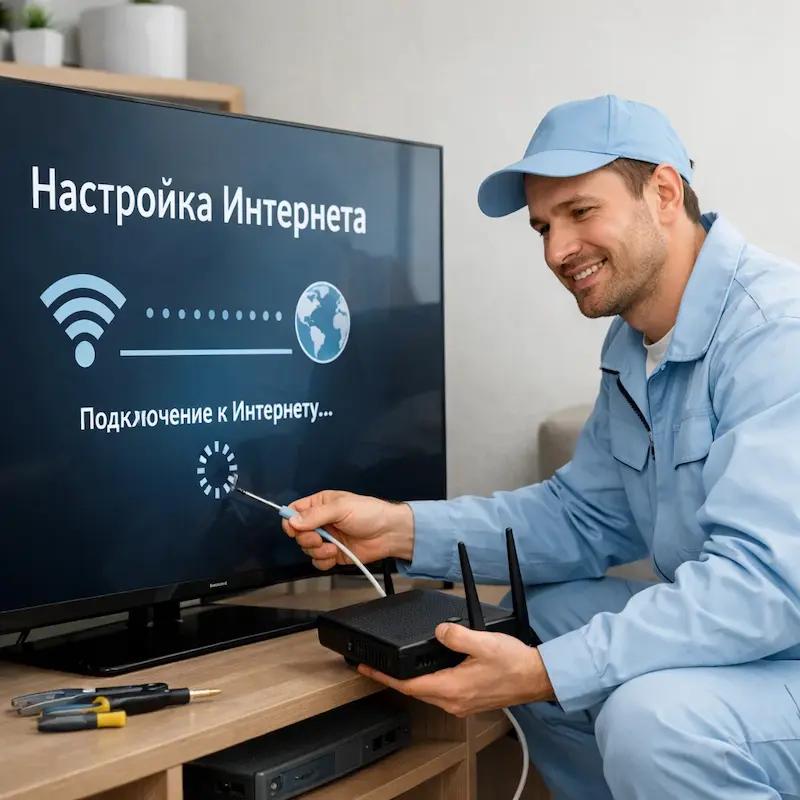 Настройка интернета на ТВ в Томилино