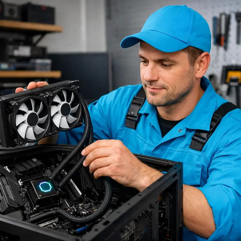 Установка водяного охлаждения на компьютер в Томилино